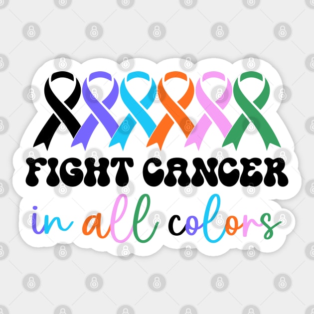 Multi colored ribbons cancer awareness Sticker by Luxinda